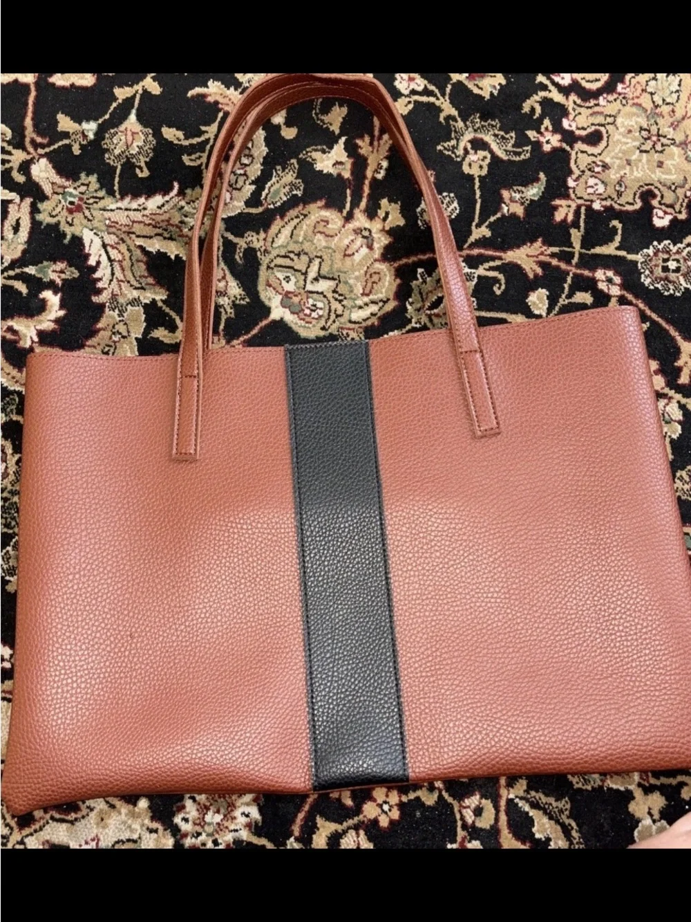 Vince Camuto Cognac Pebbled Leather Tote